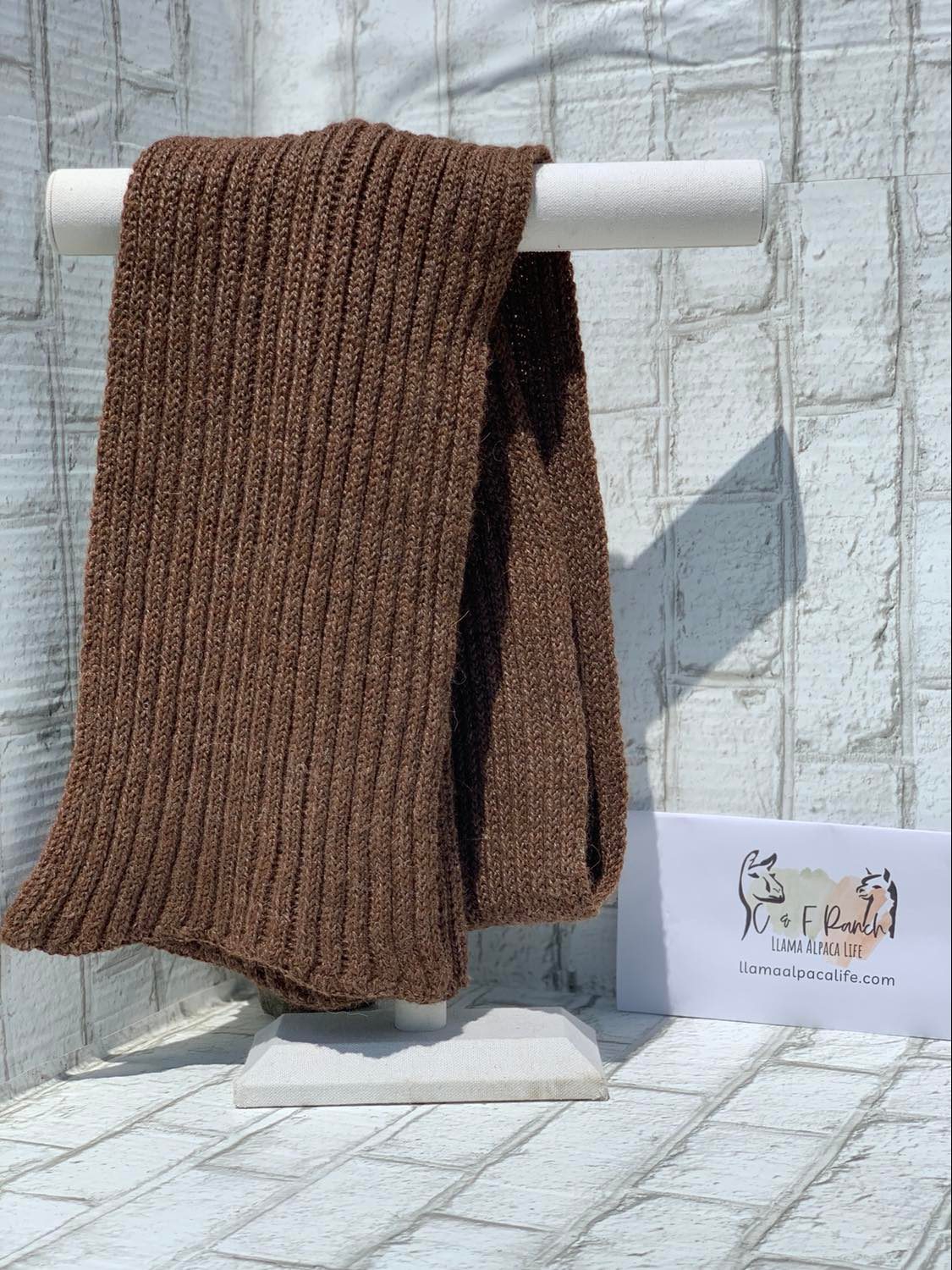 Chunky Rib Alpaca Scarf