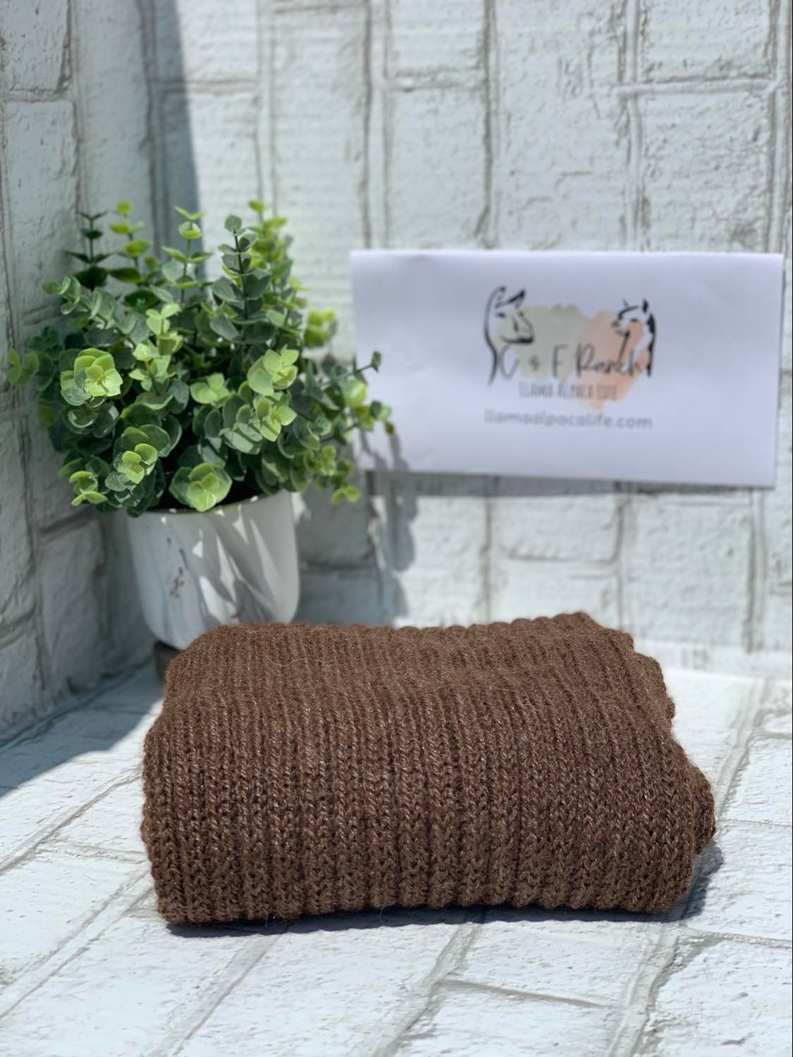 Chunky Rib Alpaca Scarf