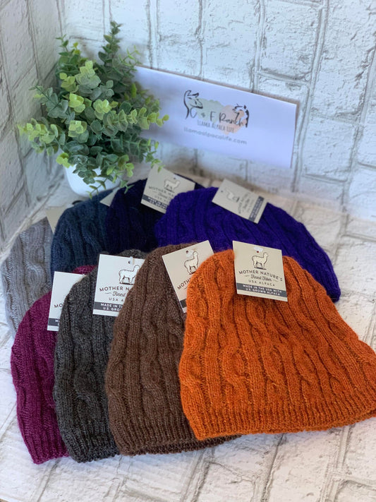 Beanie Bold Cable Alpaca Hat