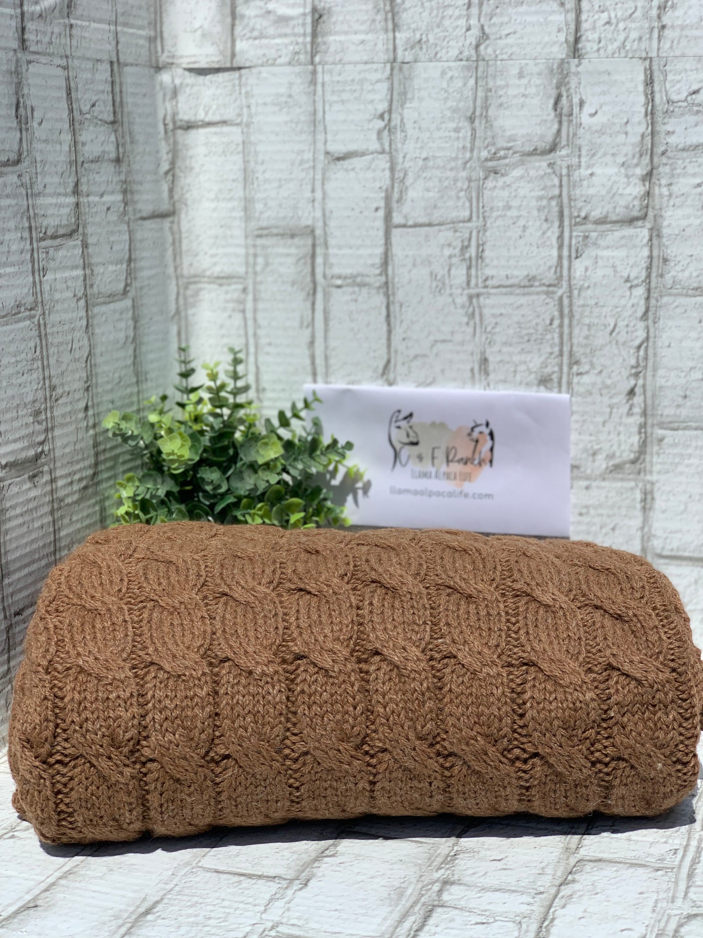Big Cable Alpaca Blanket