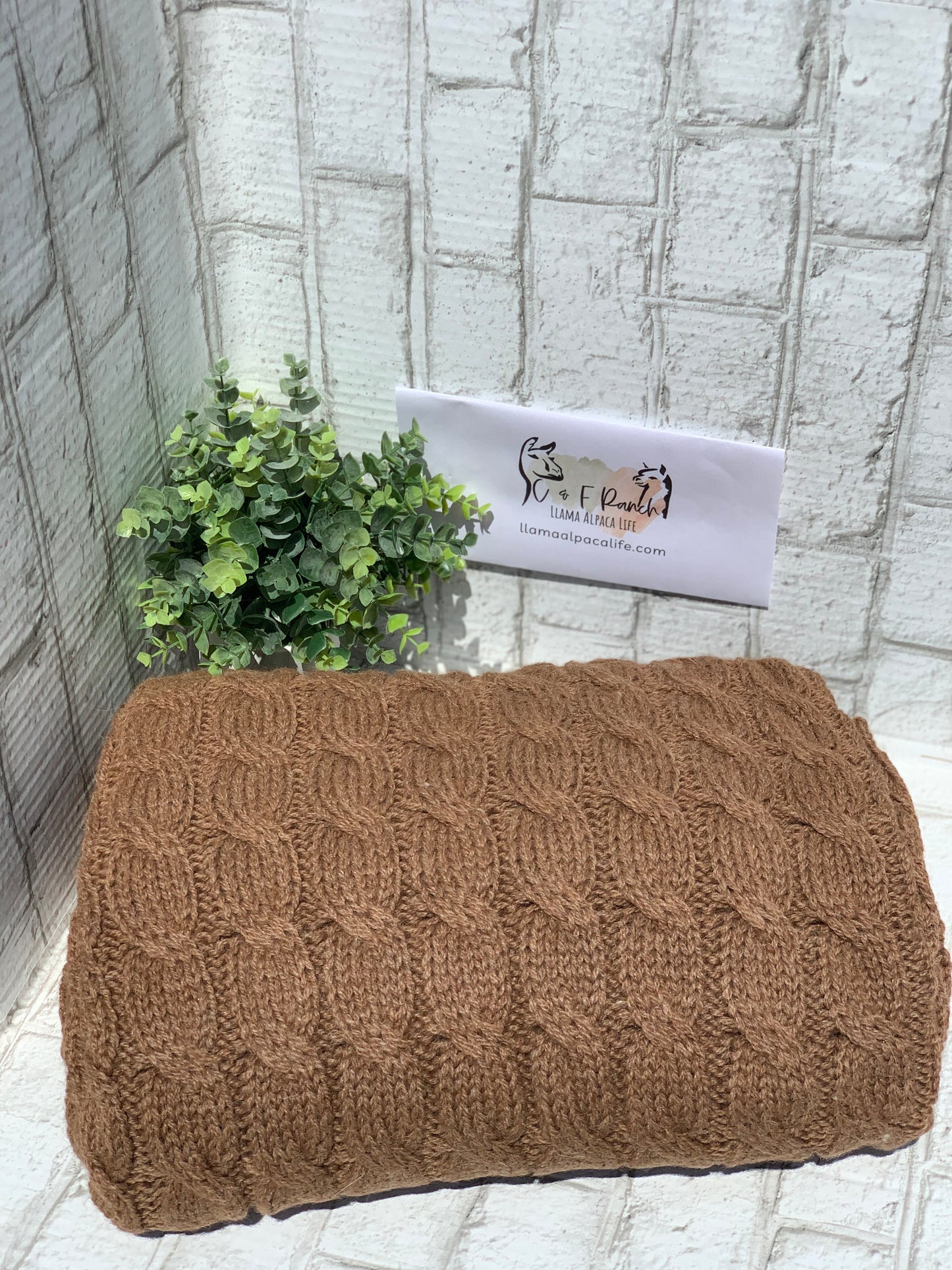 Big Cable Alpaca Blanket