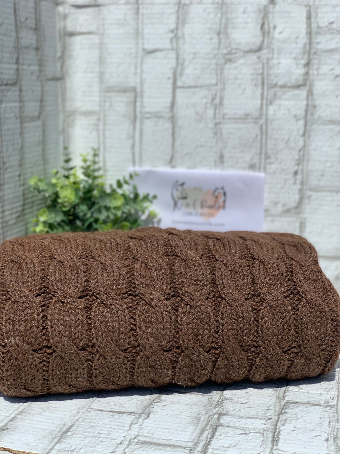 Big Cable Alpaca Blanket