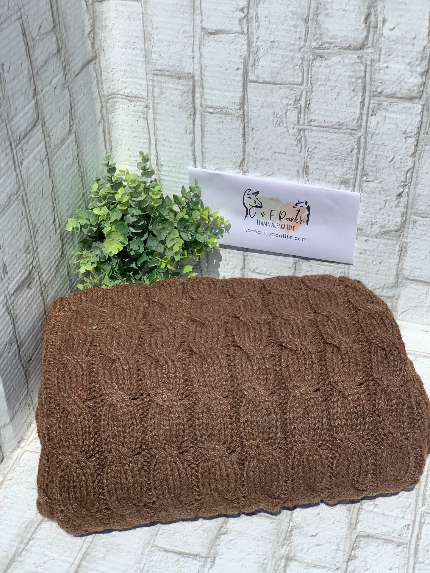 Big Cable Alpaca Blanket