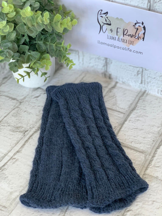 Alpaca Wrist Warmers - Eyelet & Cable