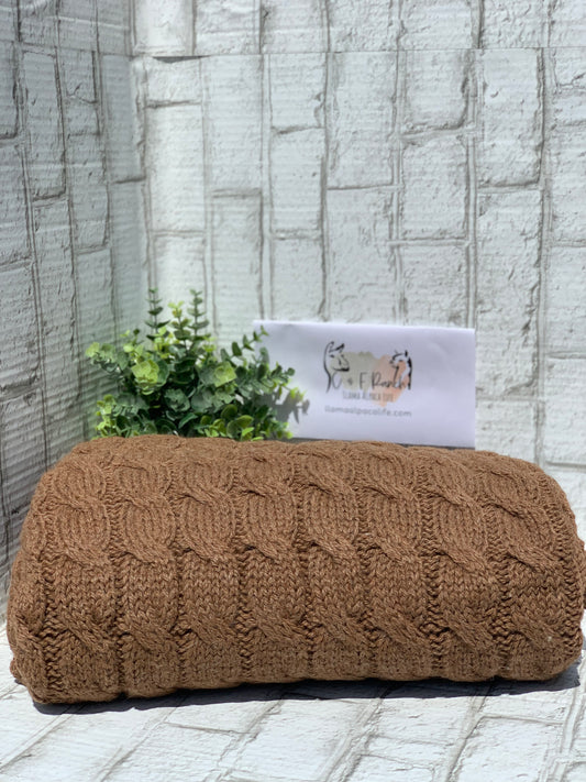 Big Cable Alpaca Blanket